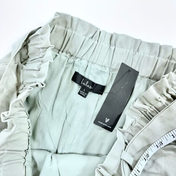 Lulus grey high waisted paper bag shorts L - Picture 5 of 10